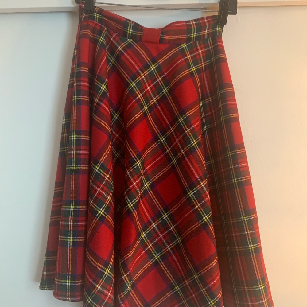 ModCloth Red Tartan Skirt